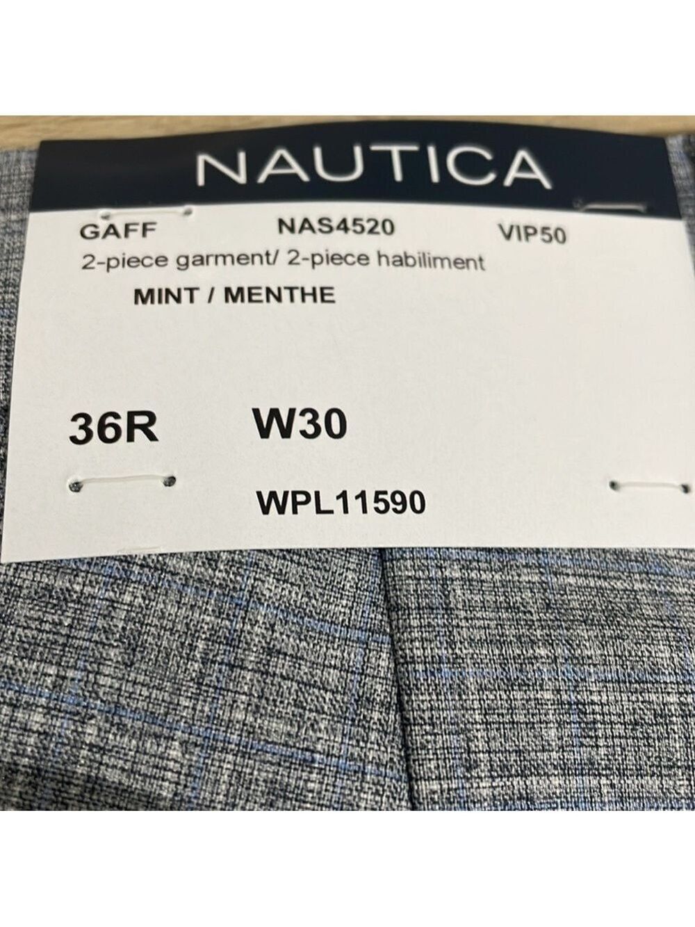 Nautica Men’s Modern Fit 2 Piece Stretch Suit Jacket in Classic Grey/Blue - NWT - Picture 4 of 5